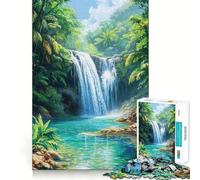Rompecabezas de 1000 Piezas para Adolescentes Pintura de Cascada Tropical Arte de Corte Fino Entrenamiento de concentración Juego Divertido para Momentos de Tranquilidad (50x75cm)