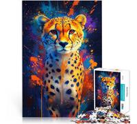 Rompecabezas de 1000 Piezas para Adolescentes Pintura de Guepardo Juegos educativos Decoración del hogar Regalo Divertido 70x100cm