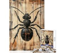Rompecabezas de 1000 Piezas para Adolescentes Pintura de Hormigas sobre Panel de Madera Juego Educativo con un desafío difícil Juguetes DIY cumpleaños (38x26cm)