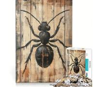 Rompecabezas de 1000 Piezas para Adolescentes: Pintura de Hormigas sobre Panel de Madera Un Juego práctico, Divertido y con Humor Regalo Ideal para Amigos y Familiares 38x52cm
