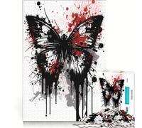 Rompecabezas de 1000 Piezas para Adolescentes, Pintura de Mariposas con Tinta, decoración de Pared de Juguete, difícil y desafiante, Gran Regalo para los Amantes de los Videojuegos, 38x52cm