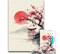 Rompecabezas de 1000 Piezas para Adolescentes, Pintura de Paisaje japonés, Regalo para Adolescentes, Juego desafiante y Familiar, Regalo de Amigo Secreto, 26x38cm
