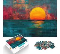 Rompecabezas de 1000 Piezas para Adolescentes Pintura de Paisaje Marino con Resplandor del Atardecer Juego práctico Ideas de Regalos 75x50cm