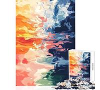 Rompecabezas de 1000 Piezas para Adolescentes Pintura de paisajes Abstractos remolinos de Colores decoración del hogar Juguetes Regalo de cumpleaños Juego de ingenio Lista de Deseos con Papá Noel