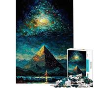 Rompecabezas de 1000 Piezas para Adolescentes Pintura de pirámides Juego Educativo Juguete desafiante Juego Educativo Obra de Arte difícil Regalo (tamaño 50x75cm)