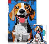 Rompecabezas de 1000 Piezas para Adolescentes Pintura de Retrato de Beagle Actividad Familiar Interacción Entre Padres e Hijos 75x50cm