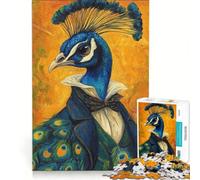 Rompecabezas de 1000 Piezas para Adolescentes Pintura de un Caballero Pavo Real Juego Imposible interacción Entre Padres e Hijos cumpleaños 38x26cm