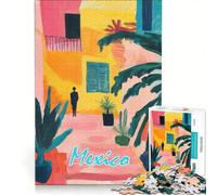 Rompecabezas de 1000 Piezas para Adolescentes Pintura de un Patio Mexicano Juguete Educativo Actividades Divertidas para Hacer en casa Regalo de Juego desafiante 50x75cm
