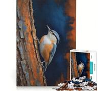 Rompecabezas de 1000 Piezas para Adolescentes Pintura de un trepador Azul en un Tronco de árbol decoración de Pared Regalo de cumpleaños para Fortalecer el Amor Entre Parejas 38x26cm