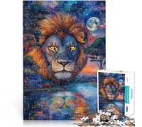Rompecabezas de 1000 Piezas para Adolescentes Pintura León Entrena tu Cerebro y Tus Manos Cada Pieza es única: un desafiante y Divertido Juego Familiar 75x50cm