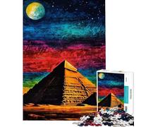 Rompecabezas de 1000 Piezas para Adolescentes Pirámide bajo el Cielo Nocturno Un Reto para completar Decoración Juegos relajantes para Mayores de 14 años (38x26cm)