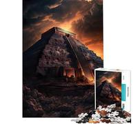 Rompecabezas de 1000 Piezas para Adolescentes Pirámide Maya Mística Divertidas Actividades en casa Un Reto difícil Juego práctico Apto para Mayores de 14 años 38x52cm