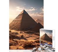 Rompecabezas de 1000 Piezas para Adolescentes pirámides al Atardecer en Giza Juguete Educativo Regalo para Mujeres y Hombres Juego Educativo desafiante para completar tamaño 38x52cm