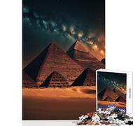 Rompecabezas de 1000 Piezas para Adolescentes pirámides al Atardecer en Giza Juguetes de Bricolaje Regalos de cumpleaños para Juegos educativos para cumpleaños Navidad tamaño 38x26cm