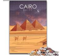 Rompecabezas de 1000 Piezas para Adolescentes, pirámides de El Cairo y Egipto, Regalos difíciles y difíciles para Amigos y Familiares, Apto para niños de 14 años (50x75cm), 1000 Piezas