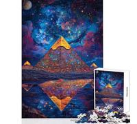 Rompecabezas de 1000 Piezas para Adolescentes Pirámides estrelladas con Reflejos Rompecabezas para Adultos Juegos Divertidos Desafío difícil Ayuda a ejercitar el Cerebro (Tamaño 38x26cm)