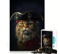 Rompecabezas de 1000 Piezas para Adolescentes Piratas Gato III,Juego de Bordes Limpios,Juego de Enfoque,Regalo,Juego de Juego Inactivo,Arte de Pared Navideño (50x75cm)