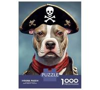 Rompecabezas De 1000 Piezas para Adolescentes Pirate Pit Bull Rompecabezas para Adultos Juegos Relajantes Vacaciones En Casa Matar El Tiempo Desafiante De Completar 52x38cm/1000pcs