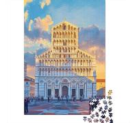Rompecabezas De 1000 Piezas para Adolescentes Pisa Leaning Tower Painting Rompecabezas para Adultos Juegos Divertidos Decoración Ayuda A Ejercitar El Cerebro 38x26cm/1000pcs