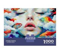 Rompecabezas De 1000 Piezas para Adolescentes Pisces in Clouds Rompecabezas para Adultos Juego De Ingenio Análisis Y Lógica Actividades Divertidas En Casa, 38x26cm/1000pcs