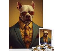 Rompecabezas de 1000 Piezas para Adolescentes Pit Bull Swag Juego de ingenio Juguete difícil para Decorar la Pared Ayuda a ejercitar el Cerebro (38x26cm)