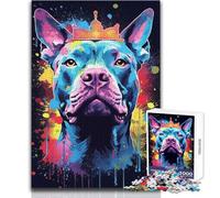 Rompecabezas de 1000 Piezas para Adolescentes, Pitbull Crown, Pitbull Tough Challenge, Juego Educativo, Regalo para Mujeres y Hombres (tamaño 50x75cm)