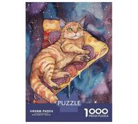 Rompecabezas De 1000 Piezas para Adolescentes Pizza Cat in Space Galaxy Rompecabezas para Adolescentes Juguetes Antiestrés Regalos para Mujeres Regalos para Reducir El Estrés 52x38cm/1000pcs
