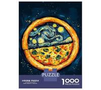 Rompecabezas De 1000 Piezas para Adolescentes Pizza Starry Night Art Rompecabezas para Adolescentes Juguetes Antiestrés Difícil Gran Regalo para Jugar 38x26cm/1000pcs
