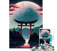 Rompecabezas de 1000 Piezas para Adolescentes Planet Torii Puerta Lago Rompecabezas para Adultos Juego de ingenio Mejora la Memoria Desafiante de completar (Tamaño 38x26cm)