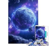 Rompecabezas de 1000 Piezas para Adolescentes Planeta Azul Espacio Cosmos Juego práctico y adictivo para Cultivar la Paciencia Un Gran Regalo Un desafío difícil (tamaño 38x26cm)