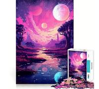 Rompecabezas de 1000 Piezas para Adolescentes,Planeta del Espacio Exterior,píxeles,Corte preciso,Divertido Juego de lógica,Juego Tranquilo,decoración navideña,Regalo (50x75cm)