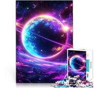 Rompecabezas de 1000 Piezas para Adolescentes Planeta Neón Juguetes de Juego para Regalo Familiar decoración de Pared 75x50cm