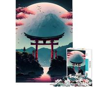 Rompecabezas de 1000 Piezas para Adolescentes Planeta Torii Puerta Lago Rompecabezas Familiar Decoración del hogar Interacción Entre Padres e Hijos (Tamaño 38x52cm)