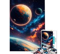 Rompecabezas de 1000 Piezas para Adolescentes Planetas cósmicos y asteroides en el Espacio Juguetes educativos Juegos prácticos Regalo de cumpleaños Amigo Invisible (tamaño 38x52cm)