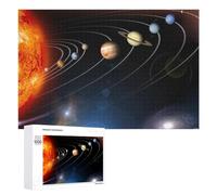 Rompecabezas de 1000 piezas para adolescentes, planetas del sistema solar, 3 adultos, juego familiar, pero divertido y divertido en actividades en casa, 1000 piezas