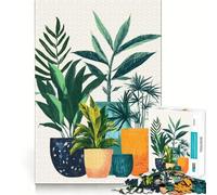 Rompecabezas de 1000 Piezas para Adolescentes Plantas Tropicales en macetas, Arte de Bordes precisos, Entrenamiento Mental, Juego Divertido y Tranquilo, Regalo de cumpleaños (38x52cm)