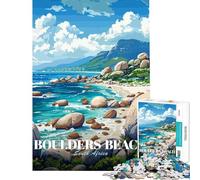 Rompecabezas de 1000 Piezas para Adolescentes Playa Boulders Sudáfrica Rompecabezas artístico para Adultos Juegos Familiares Decoración Actividades Divertidas en casa (Tamaño 50x75cm)