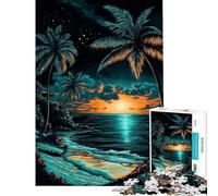 Rompecabezas de 1000 Piezas para Adolescentes Playa con Puesta de Sol Tropical Rompecabezas para rascar con crayones Juguetes de Bricolaje para Adultos una Obra de Arte cumpleaños