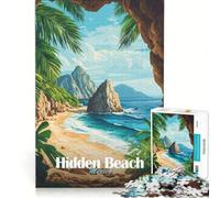 Rompecabezas de 1000 Piezas para Adolescentes Playa Escondida de México Juegos Familiares antiestrés Regalos para Amigos y Familiares 38x26cm