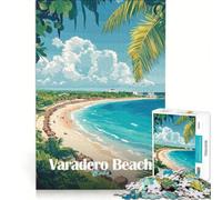 Rompecabezas de 1000 Piezas para Adolescentes Playa Varadero Cuba Decoración de Pared para Juguetes Mejora la Memoria cumpleaños y Navidad 38x26cm