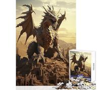 Rompecabezas de 1000 Piezas para Adolescentes poderoso dragón Antiguo Juguete para decoración de Pared Regalo de cumpleaños Juegos relajantes Que mejoran el Amor en Pareja tamaño 50x75cm