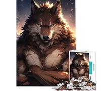 Rompecabezas de 1000 Piezas para Adolescentes Poderoso Lobo antropomórfico Juego de ingenio Juguetes educativos Regalo Ideal para Juegos y decoración del hogar (tamaño 50x75cm)