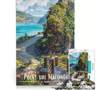 Rompecabezas de 1000 Piezas para Adolescentes Point Vue Maconde Isla Mauricio Juegos relajantes Actividades Divertidas para Hacer en casa cumpleaños y Navidad 38x26cm