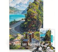 Rompecabezas de 1000 Piezas para Adolescentes Point Vue Maconde Isla Mauricio Juegos relajantes desafío difícil colección de Artistas Bellas Artes 50x75cm