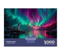 Rompecabezas De 1000 Piezas para Adolescentes Polar Bear Aurora Borealis-1 Rompecabezas para Adultos Juguetes De Bricolaje Montaje De Patrones Ayuda A Ejercitar El Cerebro 70x50cm/1000pcs