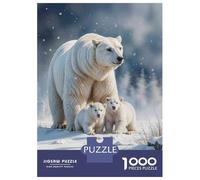 Rompecabezas De 1000 Piezas para Adolescentes Polar Bear Family in Snow Rompecabezas para Adultos Juegos Familiares Decoración Gran Regalo para Jugar 70x50cm/1000pcs