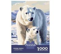 Rompecabezas De 1000 Piezas para Adolescentes Polar Bear Family Rompecabezas para Adultos Juegos Relajantes Decoración del Hogar Juego Desafiante Regalos 70x50cm/1000pcs