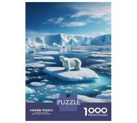 Rompecabezas De 1000 Piezas para Adolescentes Polar Bear Iceberg Arctic Ocean Rompecabezas para Adolescentes Juegos Relajantes Decoración Juego Desafiante Regalos 70x50cm/1000pcs