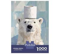 Rompecabezas De 1000 Piezas Para Adolescentes Polar Bear with Toilet Paper Hat Poster, Picture, Metal Print, Paint by Logan Reed Rompecabezas Para Adultos Juegos Relajantes Decoración De Pared Es Idea