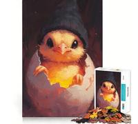 Rompecabezas de 1000 Piezas para Adolescentes Pollito en Huevo,Arte de Bordes precisos,Juguete para Entrenar la Mente,Juego Acogedor,decoración navideña (50x75cm)